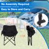 Apeaka Folding Camping Chairs Set of 2 Outdoor Portable Lawn Chairs with Carrying Bag Outside Foldable Backpacking Sports Beach Chair Black view 4