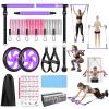 BBTOPS Pilates Bar Kit with Resistance Bands, Pilates Equipment Exercise Bar with Ab Roller for Abs Workout, Portable Home Gym Yoga Fitness Bar for Women & Men (Purple) view 1