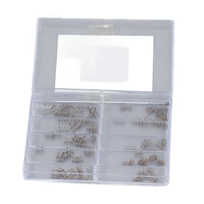 100pcs Stainless Steel Compression Springs, 10 Different Sizes with Case, for Watch Repair