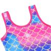 Girls Swimsuit One Piece UPF 50+ Floral Skirted Bathing Suit Modest Beach Swim Dress S472_HotPinkScale_104/110 view 4