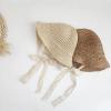 Kids Baby Girls Lace Straw Sun Hat Foldable Wide Brim Bowknot Summer Hat Floppy Outdoor Beach Sun Protection Hat 3-10 Years view 3