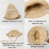 Kids Baby Girls Lace Straw Sun Hat Foldable Wide Brim Bowknot Summer Hat Floppy Outdoor Beach Sun Protection Hat 3-10 Years view 4