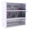 Ageanbri Mini Car Garage Display Cabinet for 16 Hot Wheels Cars, Mini Garage Model Car Display Case 1/64 Scale Toy Cars Storage Organizer with Clear Acrylic Cover and LED Lighting (16 Parking Spaces) view 1