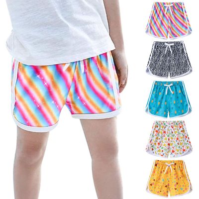 Ikevan Girls Cute Athletic Shorts Toddlers Workout Active Running Shorts Dolphin Gym Short Pants with (White, 2 Year)