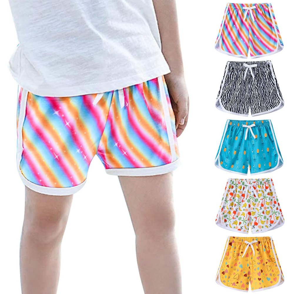 Ikevan Girls Cute Athletic Shorts Toddlers Workout Active Running Shorts Dolphin Gym Short Pants with (White, 2 Year)
