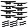 ORLANG 6 Inch Dock Cleats, Electrophoretic Coated Black Boat Cleats with Hardware, Boat Dock Cleats Rope Cleat for Boat Docks, Decks or Nautical Decor (8 Pack) view 1