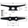 ORLANG 6 Inch Dock Cleats, Electrophoretic Coated Black Boat Cleats with Hardware, Boat Dock Cleats Rope Cleat for Boat Docks, Decks or Nautical Decor (8 Pack) view 2