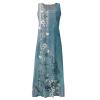 Linen Dress Plus Size Dresses for Curvy Women Sleeveless Summer Dresses Casual Baggy Flowy Maxi Sun Dresses Pocket view 4