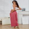 Flygo Women's Wide Leg Pants Summer Casual Loose Fit Beach Palazzo Harem Pants with Pockets(Pink-XL) view 4