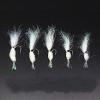 YJIUYUANQ Fly Tying Fly Fishing White Ice Wing Shrimp Fly Fishing Accessory Saltwater Freshwater Fishing Hook,5 Size,5PCs view 1