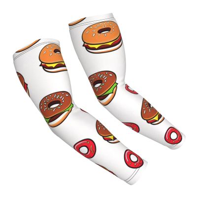 ZhongGuo Hamburger Doughnut Coke Printed Compression Arm Sleeves,Cooling Sun Protection Arm Sleeves for Men Women - Outdoor Sports