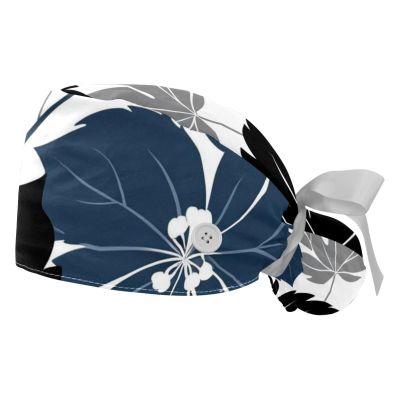2 Packed Flowers Plant herb Scrub caps Women Chef hat Surgical Scrub Cap for Beauty Salon