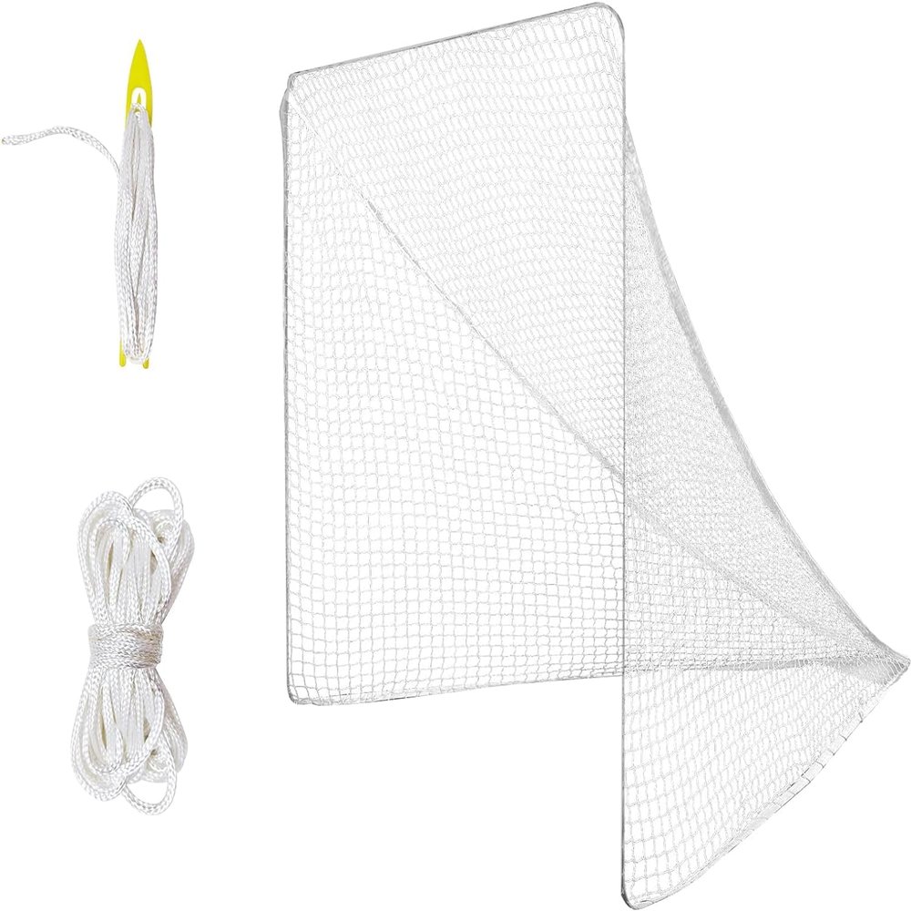Lacrosse 6mm Heavy Duty 6'X6'X7' Goal Net with 1x Installation Tool and 2x49ft Net Lacing Rope for Practice or Competition