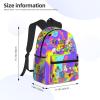 JiesangyiqibK Casual Travel Daypacks Backpack With Lunch Box Sets Adjustable Shoulder Straps, Black6 view 3