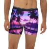 ZLYYXY Men'S Long Leg Boxers Brief Novelty Underwear Comfort Fit Moisture Wicking Breathable Palm Tree Purple Sunset view 2