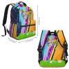 JiesangyiqibK Lightweight Hiking Daypacks Backpack With Lunch Box Sets Adjustable Shoulder Straps, Black5 view 2