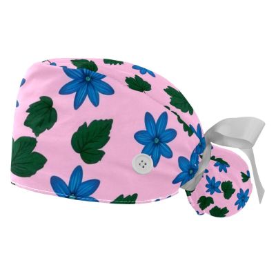 2 Packed Flowers Plant Pattern Scrub caps Women Scrub caps Surgeon caps for The Surgeon