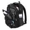 MOONBABY Mesh Backpack for School Heavy Duty See Through Net Bookbag Girls Boys Semi-Transparent Net Back Pack for Beach, Swimming, Sports, Work, Travel (Black) view 2