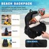 MOONBABY Mesh Backpack for School Heavy Duty See Through Net Bookbag Girls Boys Semi-Transparent Net Back Pack for Beach, Swimming, Sports, Work, Travel (Black) view 3