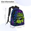 JiesangyiqibK Casual Travel Daypacks Backpack With Lunch Box Sets Adjustable Shoulder Straps, Black5 view 3