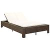 HEFZGDB 2-Person Sunbed with Cushion Brown Poly Rattan Outdoor daybed Camping cot Patio daybed Suitable for Decks, patios and Poolside. view 1
