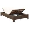 HEFZGDB 2-Person Sunbed with Cushion Brown Poly Rattan Outdoor daybed Camping cot Patio daybed Suitable for Decks, patios and Poolside. view 3