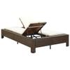 HEFZGDB 2-Person Sunbed with Cushion Brown Poly Rattan Outdoor daybed Camping cot Patio daybed Suitable for Decks, patios and Poolside. view 4