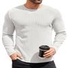 COOFANDY Long Sleeve Shirts for Men Thermal Underwear Fitted Sweater Lightweight Sweatshirt Crewneck Base Layers T-Shirts White view 1