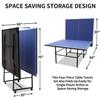 Table Tennis Table 9ft Mid-Size Foldable & Portable Ping Pong Table Set for Indoor & Outdoor Games with Net, 2 Table Tennis Paddles and 3 Balls view 3