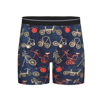 ZLYYXY Men'S Long Leg Boxers Brief Novelty Underwear Comfort Fit Moisture Wicking Breathable Bikes Bicycle Cycling