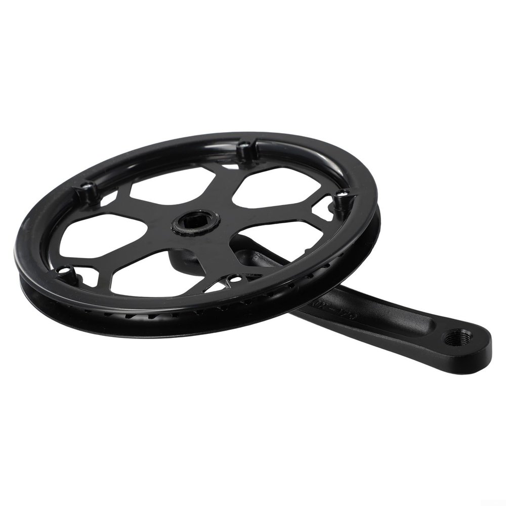 Bike Crankset, Guard Plate Design Crankset Square Hole 170mm Crankset for Electric Bike Road Bike MTB(48T)