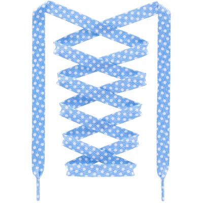 DANHUA Thin Flat Blue White Polka Dot Print Shoelaces 31Inch Shoe Laces Shoestring 2 Pair