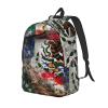 MDATT Mexican American Flag Backpacks Lightweight With 1 Main Compartment, Tote Shoulder Hiking Bag, Small, Black view 2
