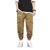 PAIKU FINSOO Men's Tactical Cargo Pants Casual Hip Hop Style Drawstring Multiple Pocket High Waisted Graphic Street Pants (US, Alpha, Small, Regular, Regular, Dark Khaki) view 3