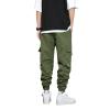 PAIKU FINSOO Men's Tactical Cargo Pants Casual Hip Hop Style Drawstring Multiple Pocket High Waisted Graphic Street Pants (US, Alpha, Small, Regular, Regular, Army Green) view 3