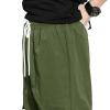 PAIKU FINSOO Men's Tactical Cargo Pants Casual Hip Hop Style Drawstring Multiple Pocket High Waisted Graphic Street Pants (US, Alpha, Small, Regular, Regular, Army Green) view 4