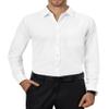 Alimens & Gentle Mens Dress Shirts 4-Way Stretch Long Sleeve Collared Casual Solid Wedding Dating Button Down Shirt Ivory view 1