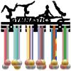 CREATCABIN Gymnastics Medal Holder Medal Hanger Acrylic Medal Rack Display Hanging Awards Rack Display Hooks Wall Mounted Decor 2 Rows Design Hold 40+ Medals Gift for Gymnast Race Winner 11.4x5.1 Inch view 1