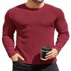 COOFANDY Thermal Shirts for Men Long Sleeve Shirts Casual Lightweight Pullover Sweaters Slim Fit Crewneck Christmas Sweatshirt Base Layer Fall Shirts Wine Red view 1