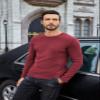 COOFANDY Thermal Shirts for Men Long Sleeve Shirts Casual Lightweight Pullover Sweaters Slim Fit Crewneck Christmas Sweatshirt Base Layer Fall Shirts Wine Red view 2