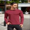 COOFANDY Thermal Shirts for Men Long Sleeve Shirts Casual Lightweight Pullover Sweaters Slim Fit Crewneck Christmas Sweatshirt Base Layer Fall Shirts Wine Red view 3