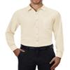 Alimens & Gentle Mens Dress Shirts 4-Way Stretch Long Sleeve Collared Casual Solid Wedding Dating Button Down Shirt Beige view 1