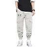 PAIKU FINSOO Men's Tactical Cargo Pants Casual Hip Hop Style Drawstring Multiple Pocket High Waisted Graphic Street Pants (US, Alpha, XX-Large, Regular, Regular, White Beige) view 3