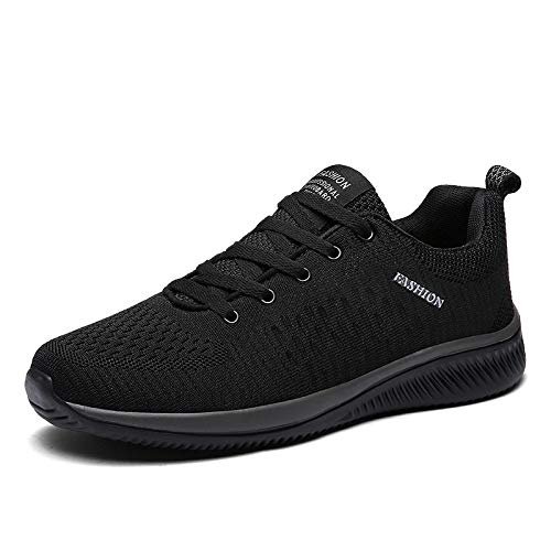 Hhhchpm Men's Trendy Lightweight Running Shoes Comfy, Breathable, Wear-Resistant, Shock-Absorbing Lace-Ups for Outdoor Running, Walking, and Hiking (Black ash,14)