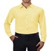 Alimens & Gentle Mens Dress Shirts 4-Way Stretch Long Sleeve Collared Casual Solid Wedding Dating Button Down Shirt Yellow view 1