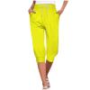 Capri Yoga Pants for Women 2024 Trendy Summer Casual Track Cuff Sweatpants Comfy Jogger for Workout Running Hiking Gold view 1