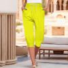 Capri Yoga Pants for Women 2024 Trendy Summer Casual Track Cuff Sweatpants Comfy Jogger for Workout Running Hiking Gold view 2