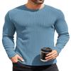 COOFANDY Long Sleeve Shirts for Men Thermal Underwear Crewneck Sweater Slim Fit Lightweight Sweatshirt Base Layers T-Shirts Dark Blue view 1