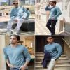 COOFANDY Long Sleeve Shirts for Men Thermal Underwear Crewneck Sweater Slim Fit Lightweight Sweatshirt Base Layers T-Shirts Dark Blue view 2