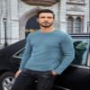 COOFANDY Long Sleeve Shirts for Men Thermal Underwear Crewneck Sweater Slim Fit Lightweight Sweatshirt Base Layers T-Shirts Dark Blue view 3